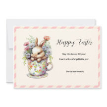 Little Bunny in a Floral Teacup