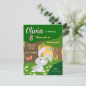 Little Bunny in the Bossen Birthday Invitation Kaart (Staand voorkant)