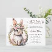 Little Bunny is onderweg Baby shower Kaart (Staand voorkant)