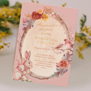 Little Bunny Meisje Woodland Baby shower Kaart