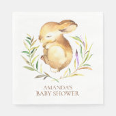 Little Bunny Neutral Baby shower Paper Napkins Servet (Voorkant)