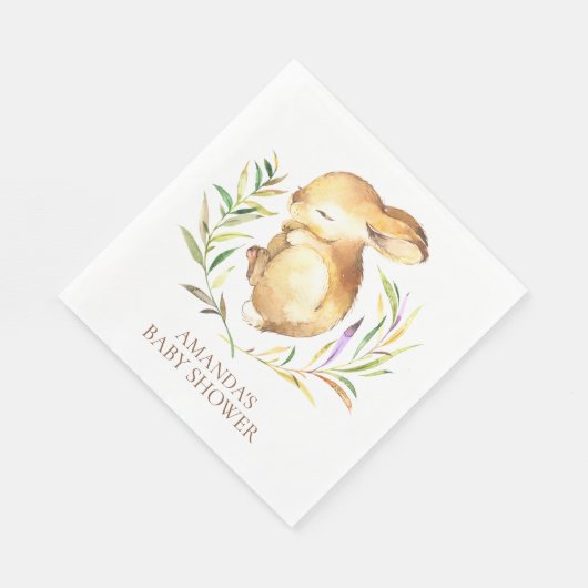 Little Bunny Neutral Baby shower Paper Napkins Servet (Hoek)