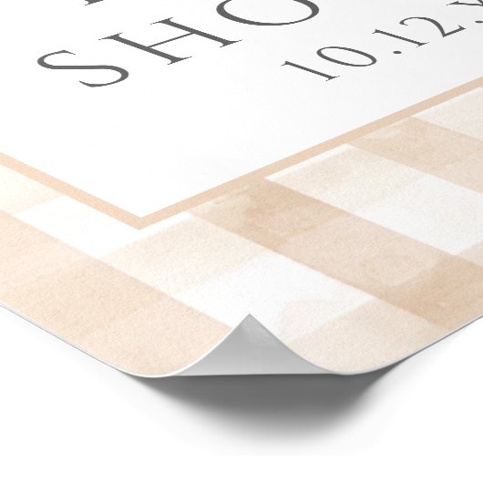 Little Bunny Neutral Baby shower Welkomstbord Poster (Hoek)