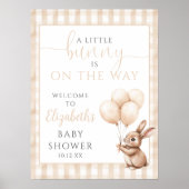 Little Bunny Neutral Baby shower Welkomstbord Poster (Voorkant)