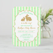 Little Bunny Neutral Easter Baby shower Invitation Kaart (Staand voorkant)