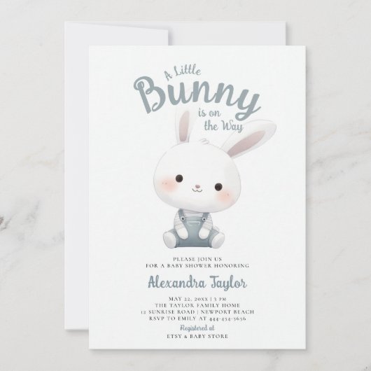 Little Bunny Overalls Schattigee Tuin Baby Jongens Kaart (Voorkant)