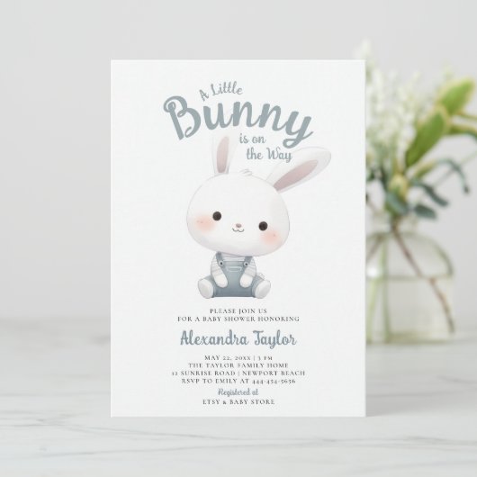 Little Bunny Overalls Schattigee Tuin Baby Jongens Kaart (Staand voorkant)
