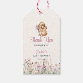 Little Bunny Pastel Floral Bedankt Cadeaulabel