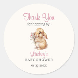 Little Bunny Pastel Floral Bedankt Ronde Sticker