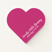 Little Bunny Personalized New Baby Shower Pink Ear Notitieboek (Achterkant)