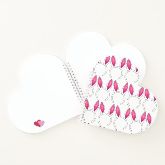 Little Bunny Personalized New Baby Shower Pink Ear Notitieboek (Binnen)