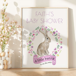 Little Bunny Personalized Spring Baby shower Poster