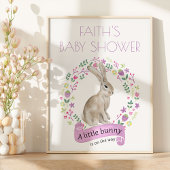 Little Bunny Personalized Spring Baby shower Poster