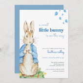 Little Bunny Peter Rabbit Baby shower Invitation Kaart (Voorkant / Achterkant)