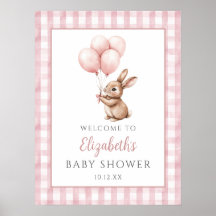 Little Bunny Pink Baby shower Welkomstbord