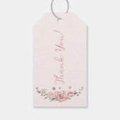 Little Bunny Pink Bow Baby Shower Cadeaulabel (Achterkant)