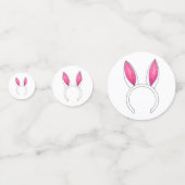 Little Bunny Pink Rabbit Ears New Baby Shower Confetti (Voorkanten)