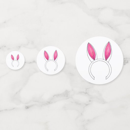 Little Bunny Pink Rabbit Ears New Baby Shower Confetti (Voorkanten)