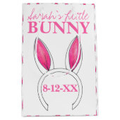 Little Bunny Pink Rabbit Ears New Baby Shower Medium Cadeauzakje (Voorkant)