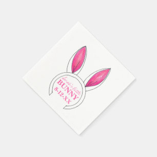 Little Bunny Pink Rabbit Ears New Baby Shower Servet
