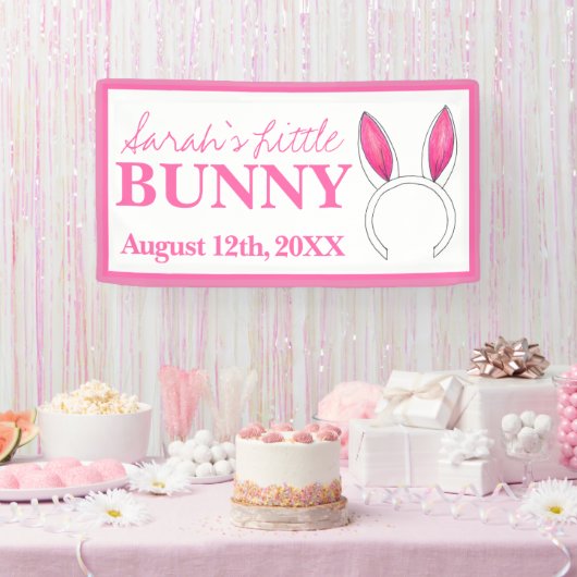 Little Bunny Pink Rabbit Ears New Baby Shower Spandoek (Feest)