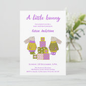 Little Bunny Presents Birthday Baby Shower Kaart (Staand voorkant)