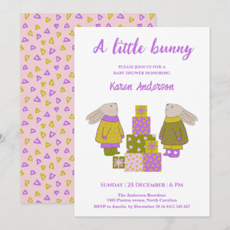 Little Bunny Presents Verjaardag Baby Shower   Kaart