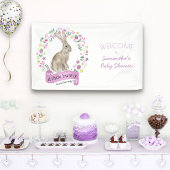Little Bunny Rabbit en  Flowers Baby shower Spandoek