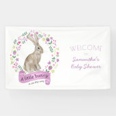 Little Bunny Rabbit en  Flowers Baby shower Spandoek (Horizontaal)