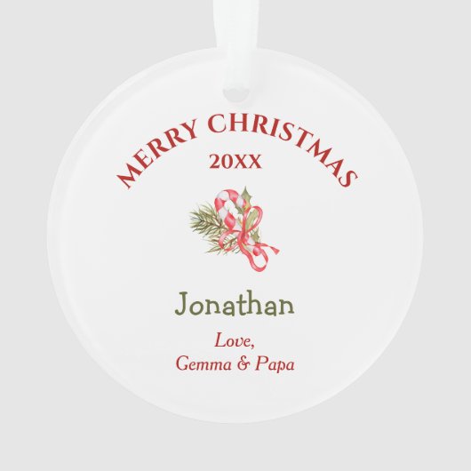 Little Bunny Rabbit Wreath Grandchild Ornament (achterkant)