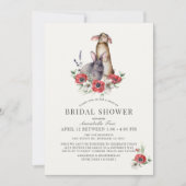 Little Bunny Red Anemone drive-by Vrijgezellenfees Kaart (Voorkant)