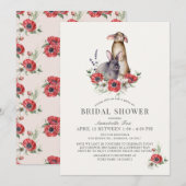 Little Bunny Red Anemone drive-by Vrijgezellenfees Kaart (Voorkant / Achterkant)