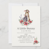 Little Bunny Red Anemone Virtual Baby shower Kaart (Voorkant)