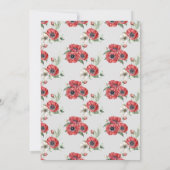 Little Bunny Red Anemone Virtual Baby shower Kaart (Achterkant)