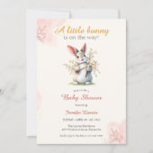 Little Bunny Schattige Floral Easter Baby shower Kaart (Voorkant)