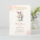 Little Bunny Schattige Floral Easter Baby shower Kaart (Staand voorkant)