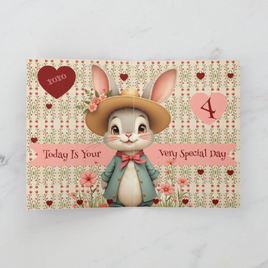 Little Bunny speciale verjaardag Kaart (Binnen)
