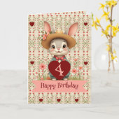 Little Bunny speciale verjaardag Kaart (Gele Bloem)