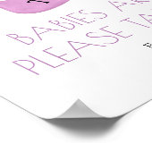 Little Bunny Spring Baby shower Favor Table Poster (Hoek)