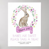 Little Bunny Spring Baby shower Favor Table Poster (Voorkant)