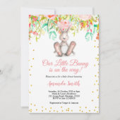 Little Bunny Spring Baby shower Uitnodiging (Voorkant)
