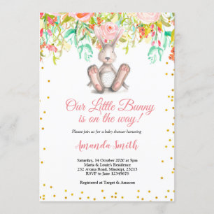 Little Bunny Spring Baby shower Uitnodiging