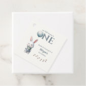 Little Bunny Turning One Blue Boys 1st Birthday Bedankjes Labels (In situ)