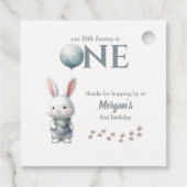 Little Bunny Turning One Blue Boys 1st Birthday Bedankjes Labels (Achterkant)