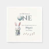 Little Bunny Turning One Blue Boys 1st Birthday Servet (Voorkant)
