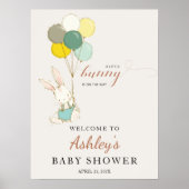 Little Bunny Welcome Baby shower Poster (Voorkant)