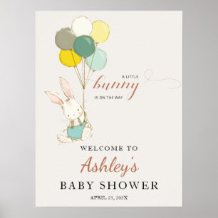 Little Bunny Welcome Baby shower Poster