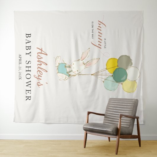 Little Bunny Welcome Baby shower Wandkleed (In Situ (horizontaal))