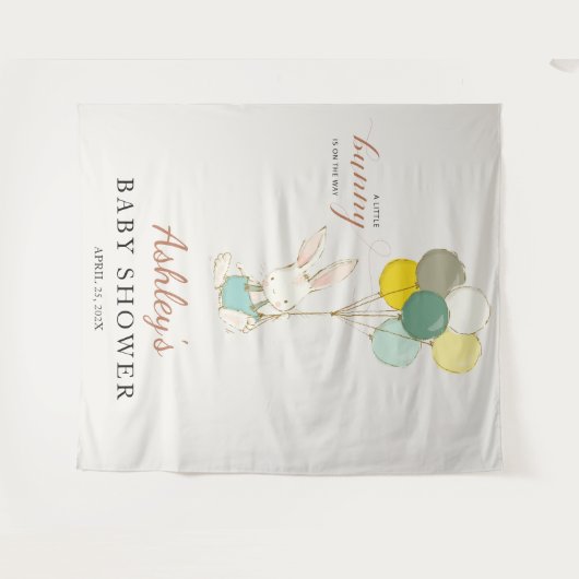 Little Bunny Welcome Baby shower Wandkleed (Voorkant (horizontaal))