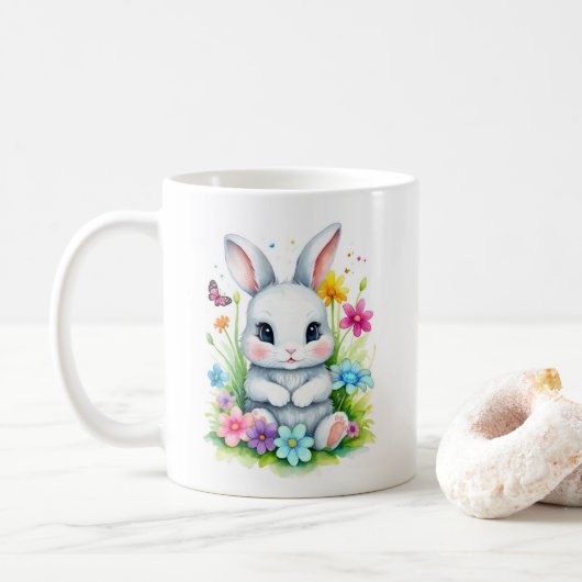 Little Bunny Wildflower Garden Pasen Koffiemok (Met donut)